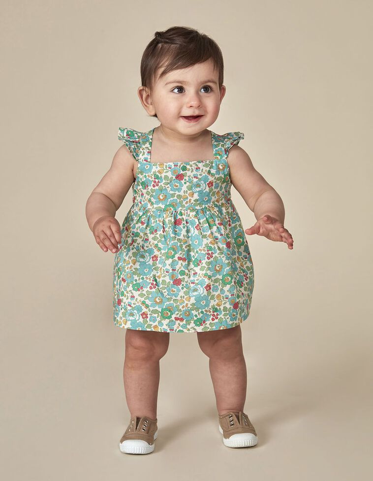 Robe à imprimé liberty verte