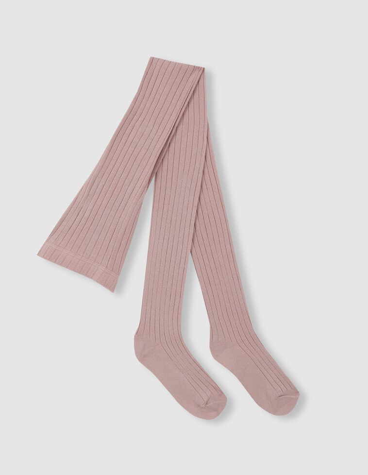 Collants basiques côtelés lilas