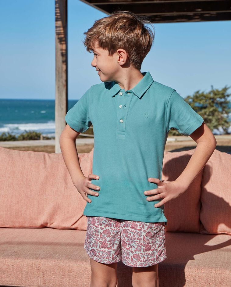 Fato de banho estampado flor &iacute;ndia bege claro