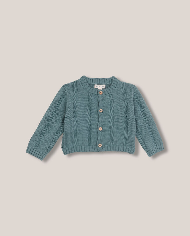 Cardigan en maille vert