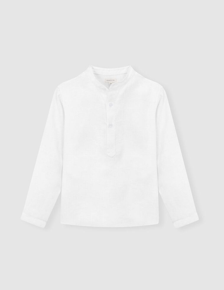 Camisa de padeira de linho na cor branco