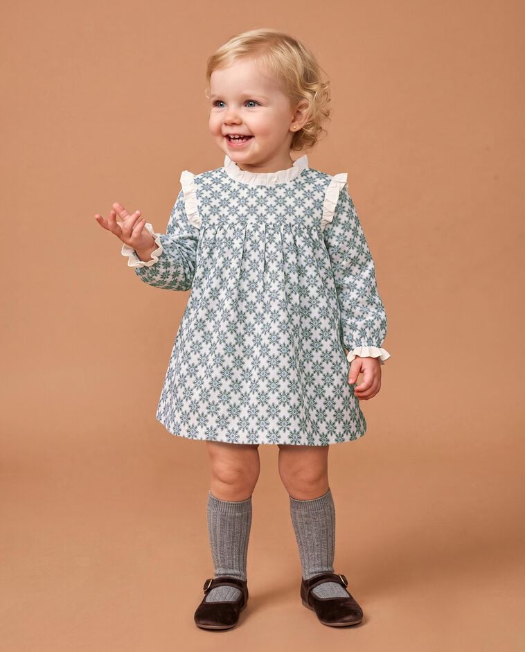 Vestido branco floral beb&eacute;