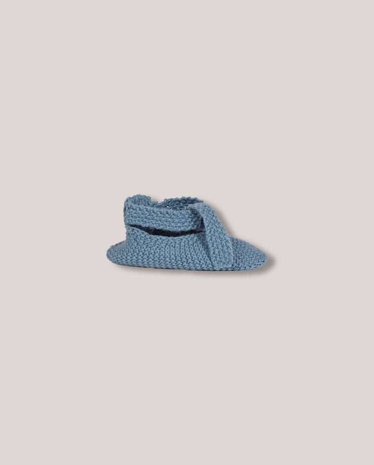 Chaussons en point de riz bleus