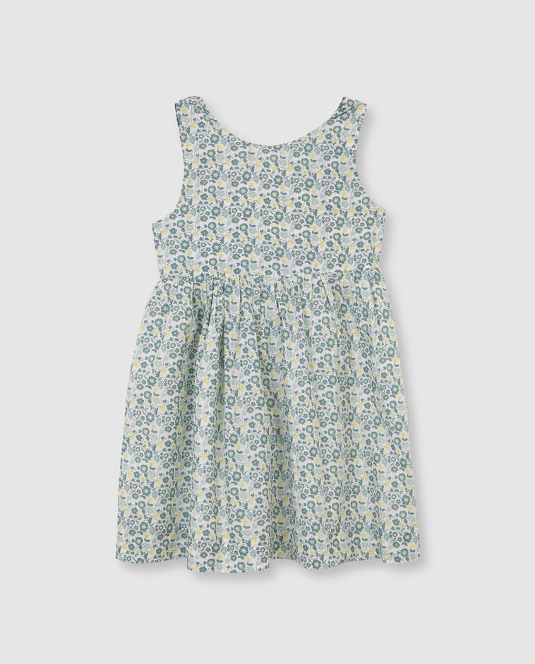 Robe &agrave; fleurs &agrave; bretelles blanche