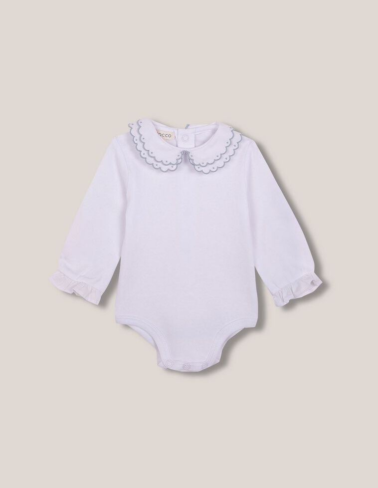 Body manica lunga con colletto con dettaglio bianco