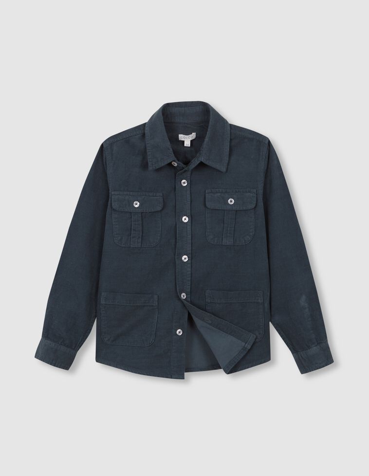 Camicia con tasche verde petrolio