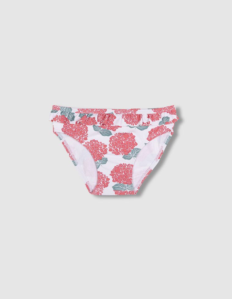 Culotte blanche imprimé hortensia