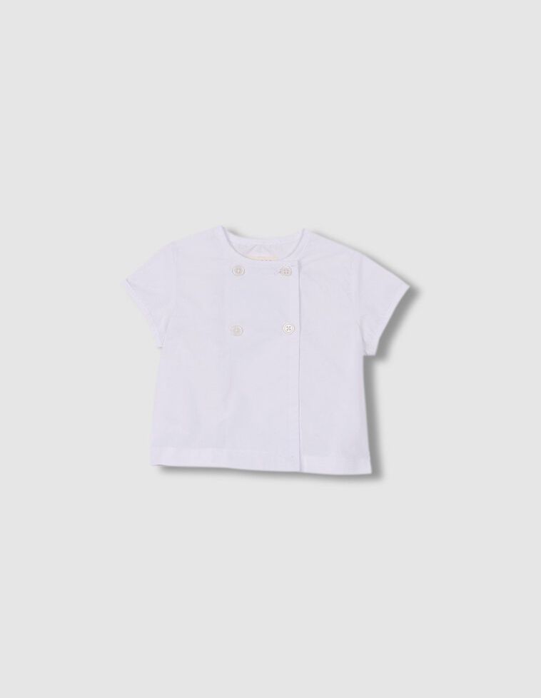 Camisa branca com decote de caixa  branca 