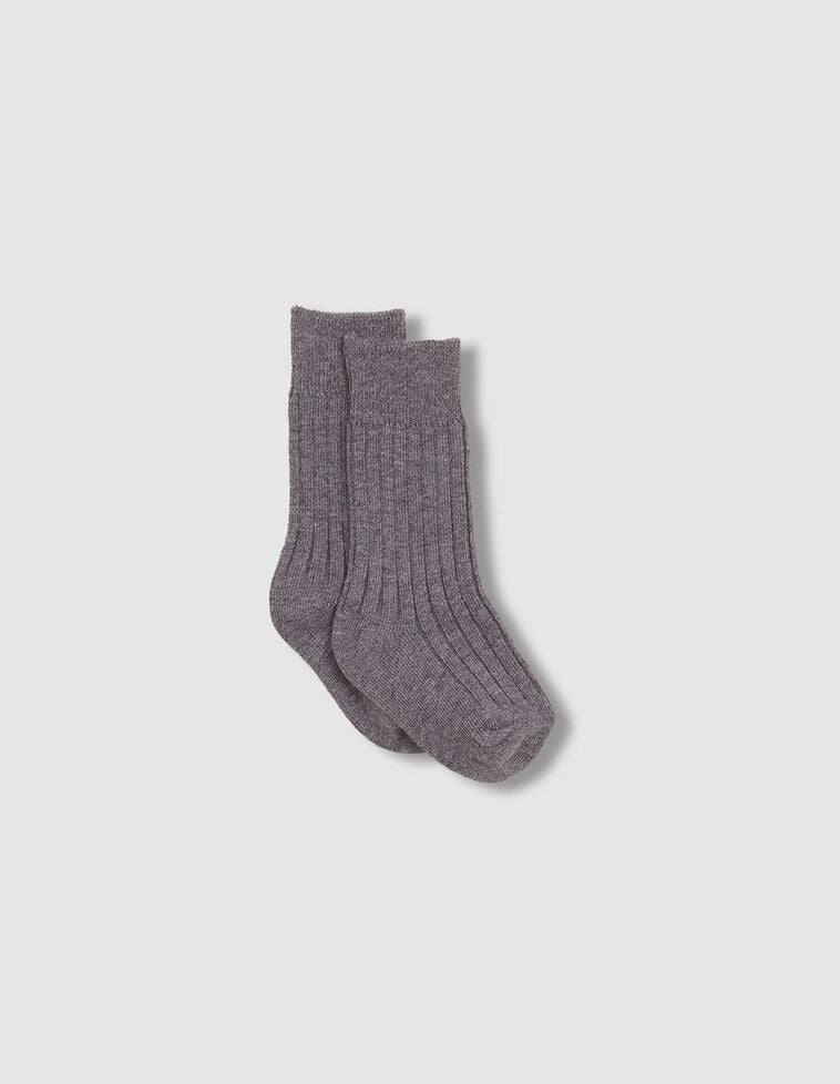 Chaussettes côtelées grises