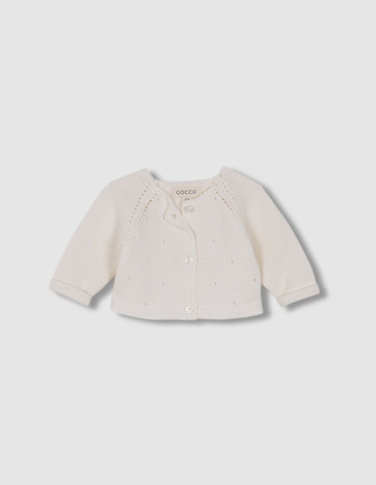 Giacca traforata color bianco sporco