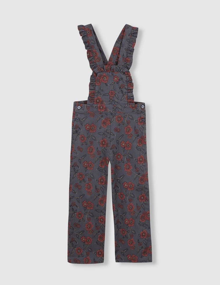 Macacão estampado com alças verde-petróleo Macacão estampado com alças verde-petróleo