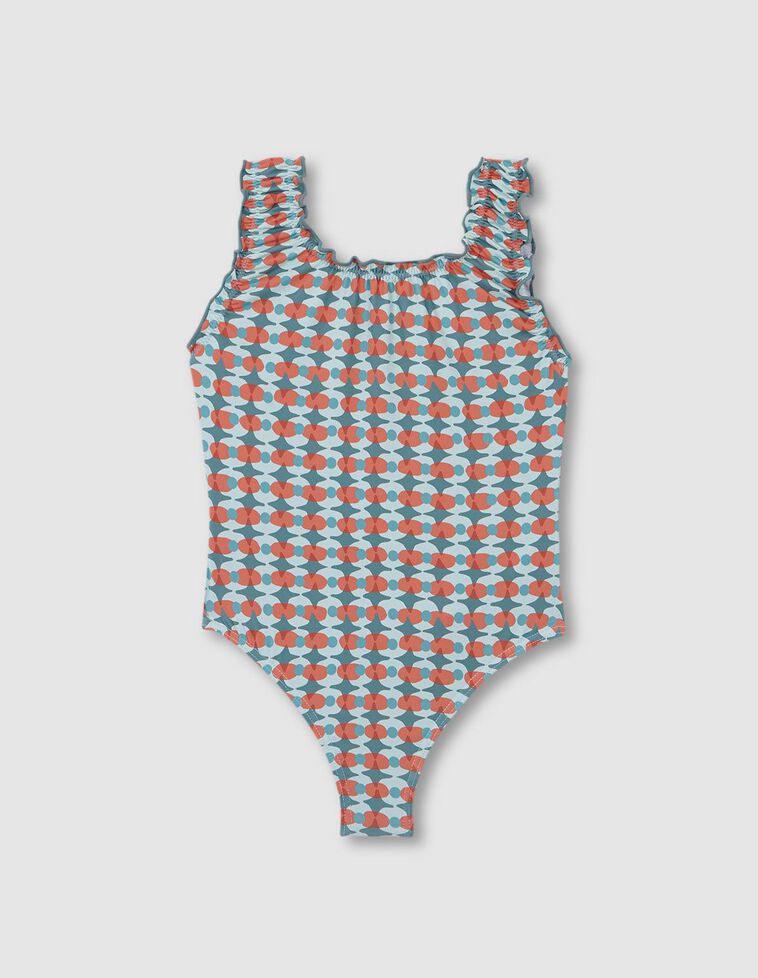 Fato de banho com estampado retro  esverdeada
