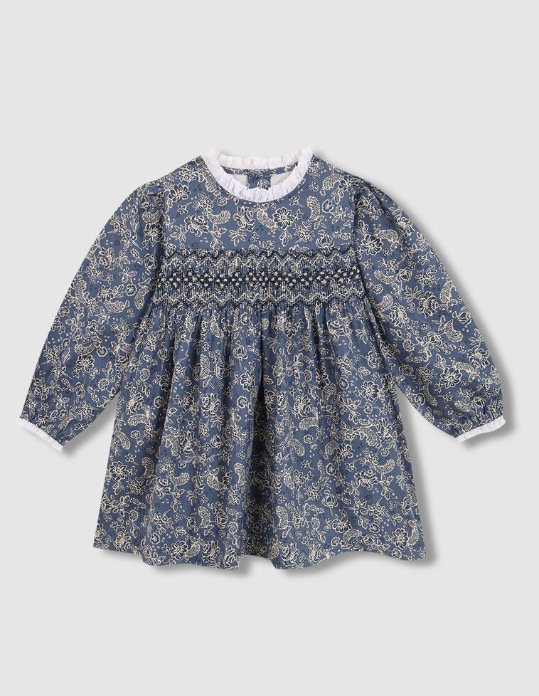 Abito a fiori con smock grigio