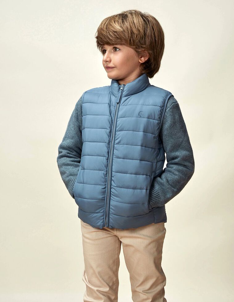 Gilet Trapuntato Petrolio Chiaro
