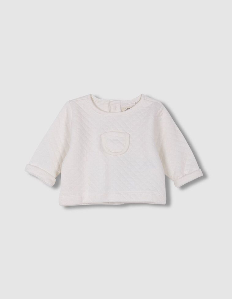 Sweat-shirt acolchoada  esbranquiçada