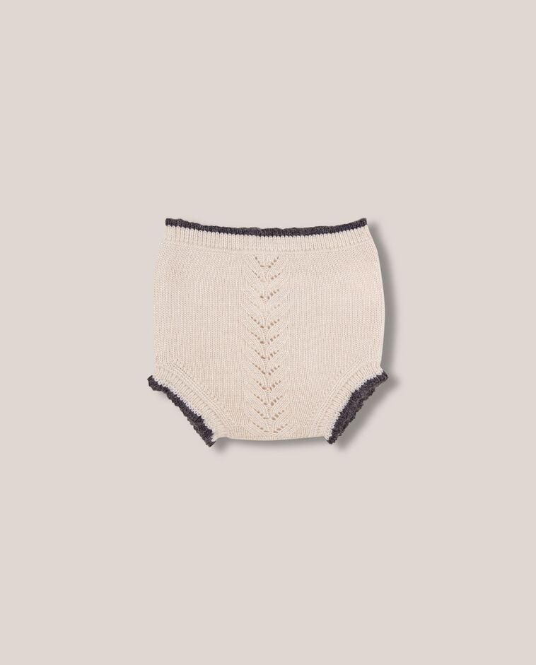 Culotte pierre en maille avec contraste nouveau-n&eacute;