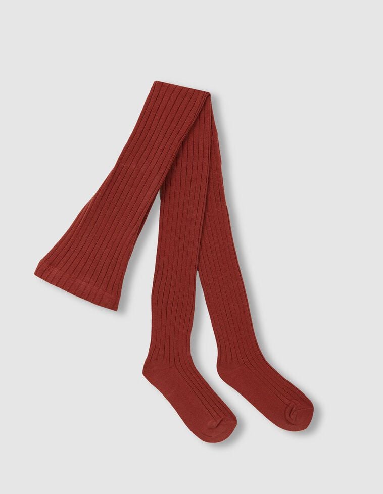 Collants basiques côtelés grenat