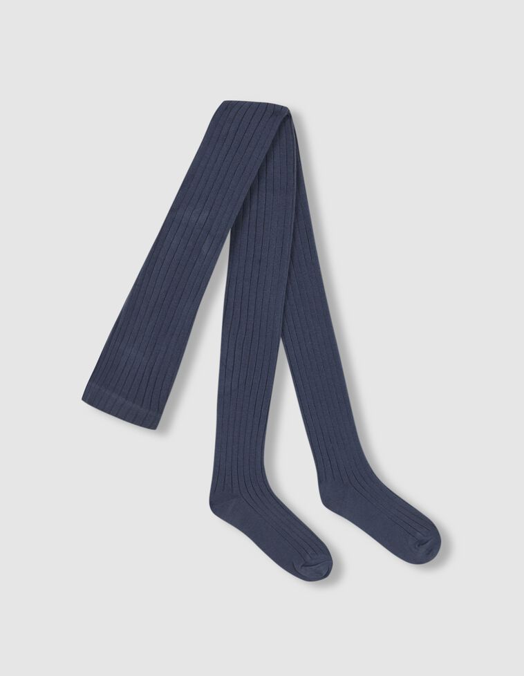 Collants basiques côtelés bleu clair