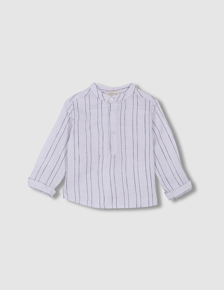Camicia a righe color blu e bianco 