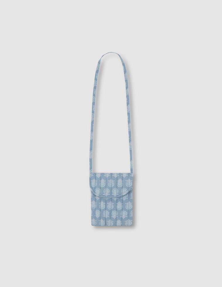 Mala com estampado acolchoado  azul 