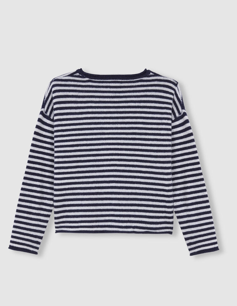 Marineblau Gestreifter Pullover