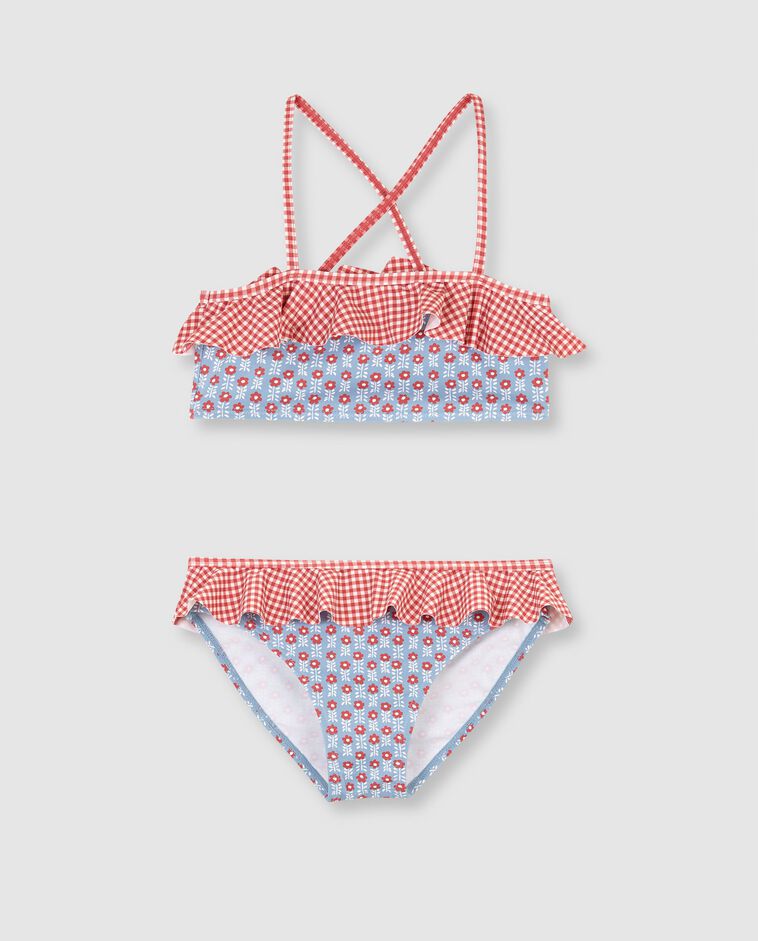 Bikini &agrave; double imprim&eacute; bleu clair