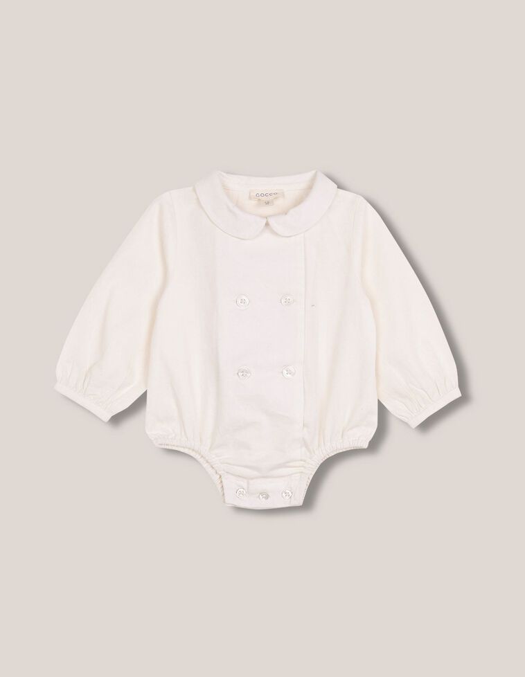 Chemise body col bébé blanc