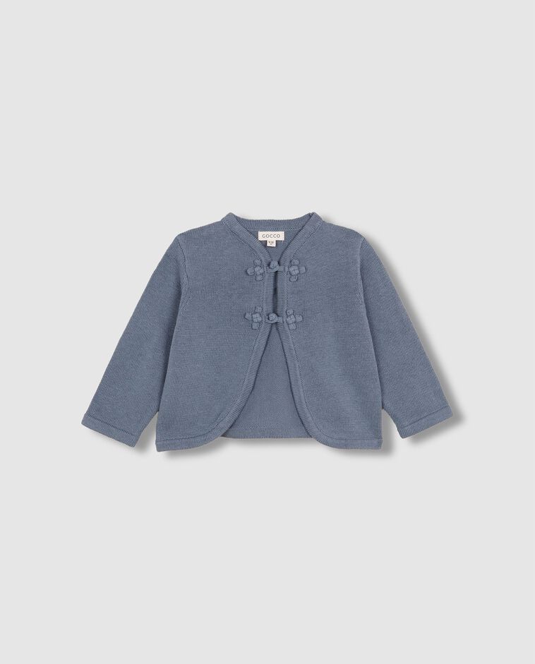 Cardigan &agrave; bouton sp&eacute;cial gris