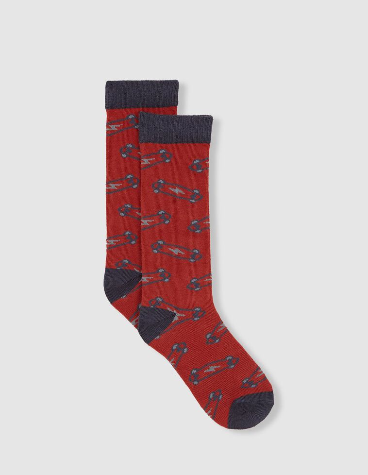 Chaussettes avec imprimé skate bordeaux