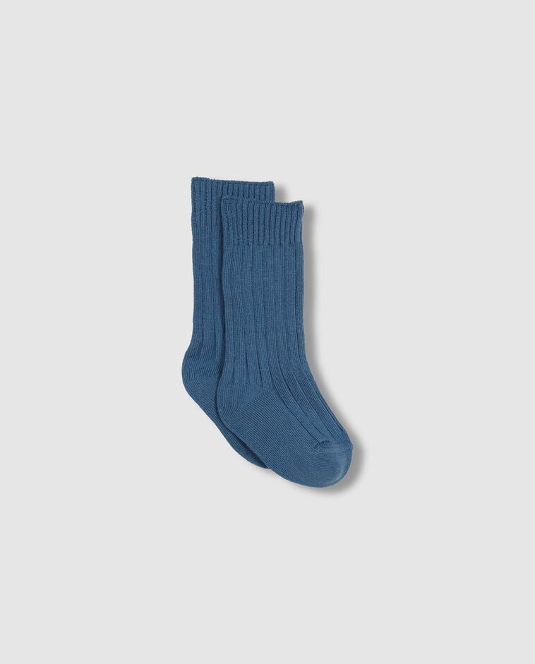 Chaussette basique en c&ocirc;tes bleue