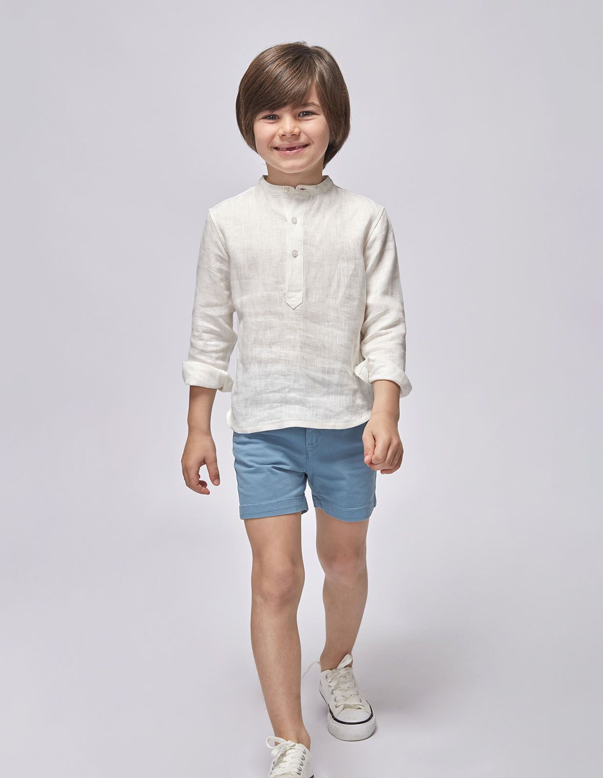 Short chino en serge bleu pour garcon Gocco