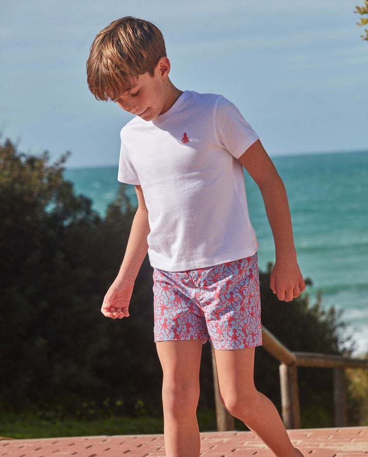 Maillot de bain imprim&eacute; poulpes bleu