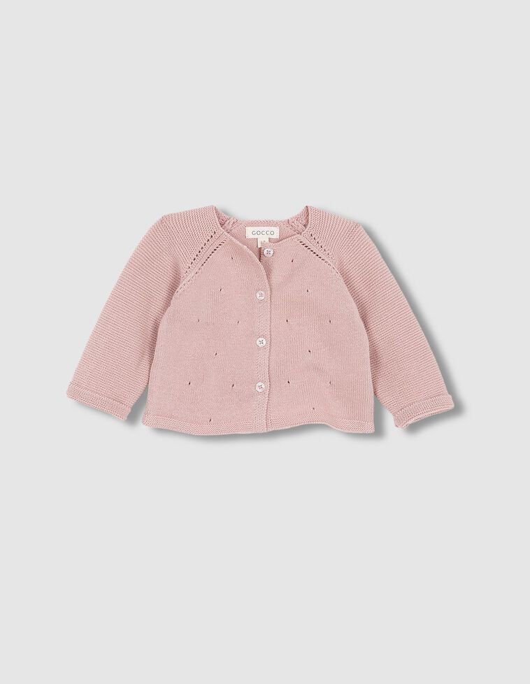 Giacca traforata color rosa antico