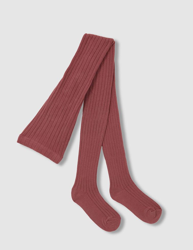 Collants basiques côtelés roses