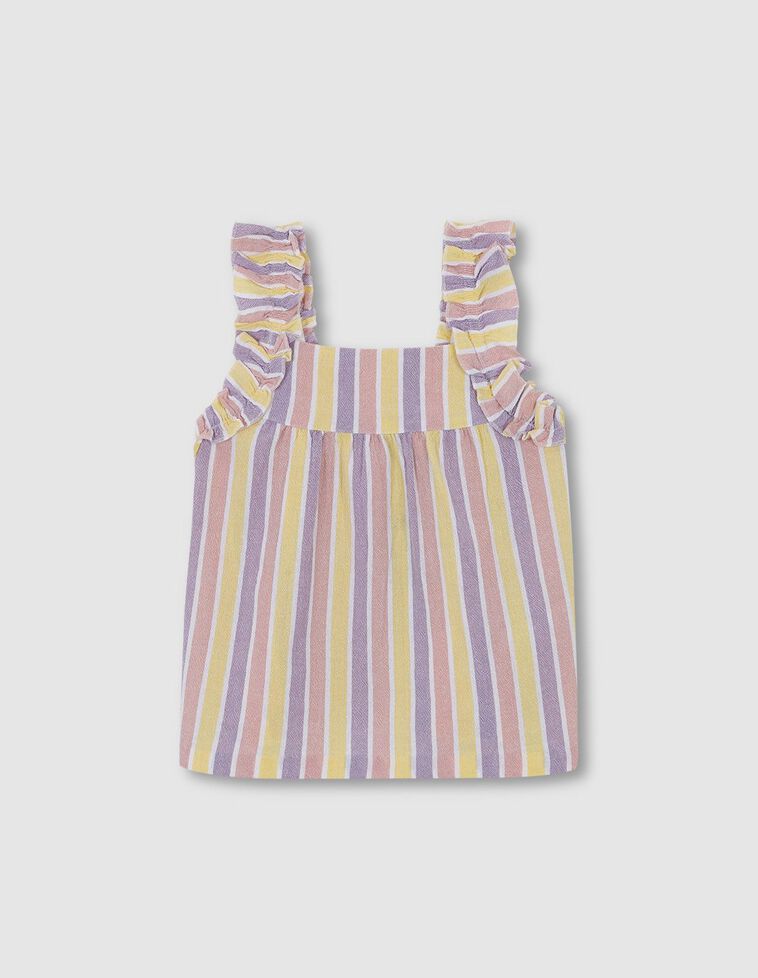 Blusa com padrão de riscas cor de rosa velho
