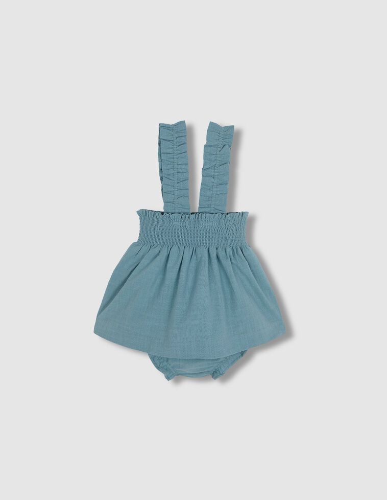 Jupe à bretelles élastiques bleu clair