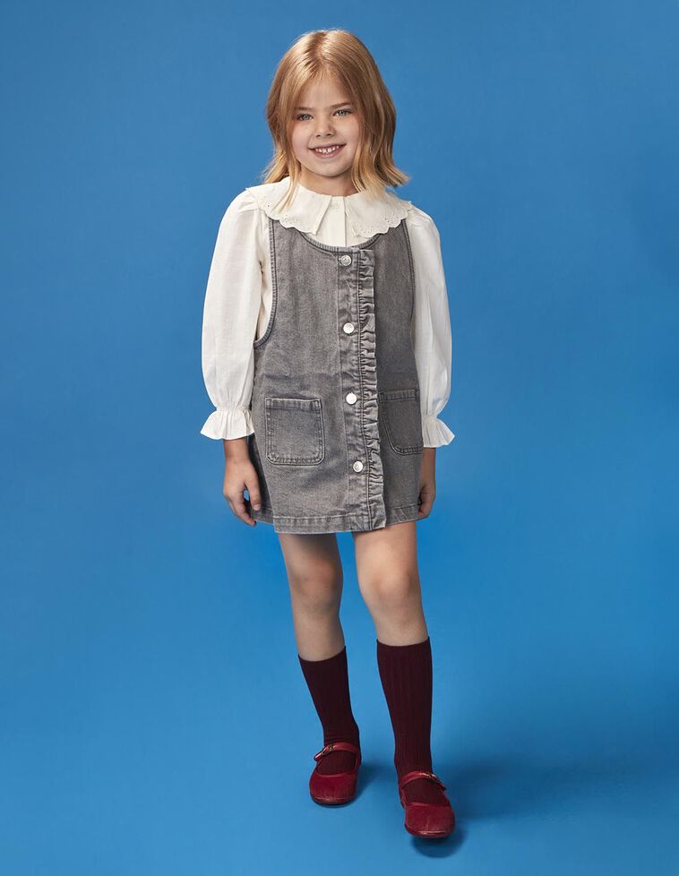 Robe chasuble en jean gris Robe chasuble en jean gris