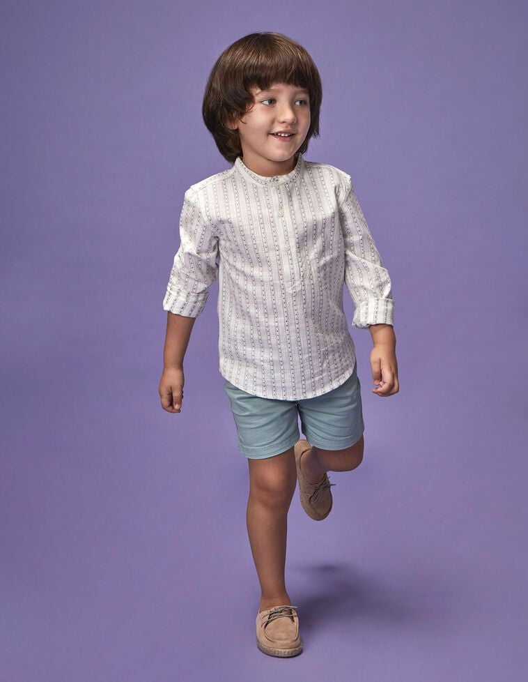 Chemise dobby blanche