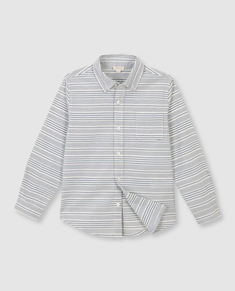 Chemise &agrave; rayures horizontales bleue