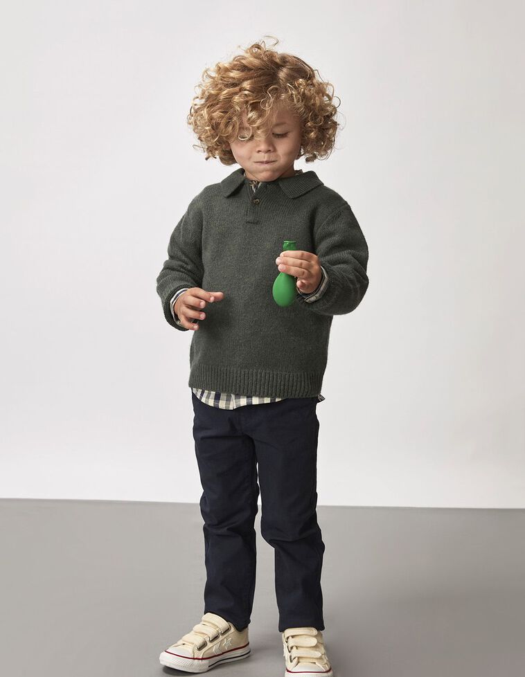 Maglione Con Abbottonatura Verde Scuro