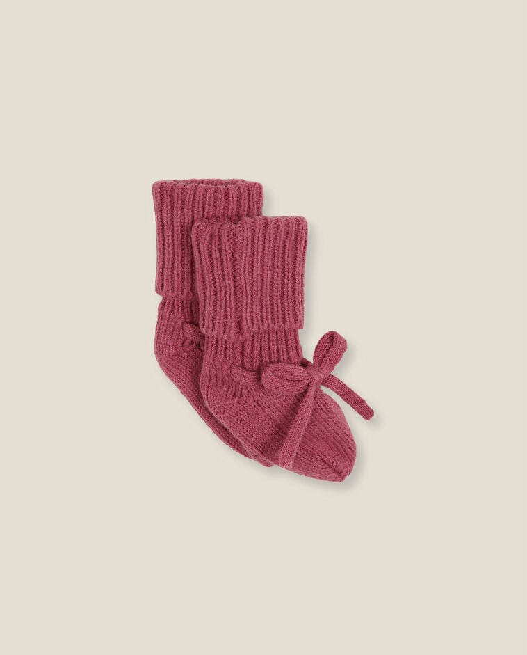 Chaussons montants roses nouveau-n&eacute;