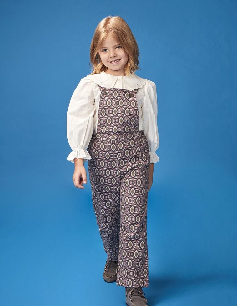 Salopette stampata viola