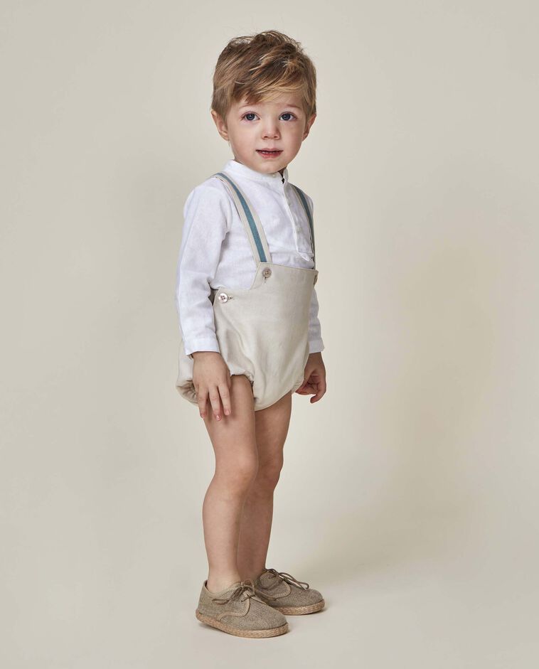 B&auml;cker-Hemd aus Leinen in Wei&szlig;