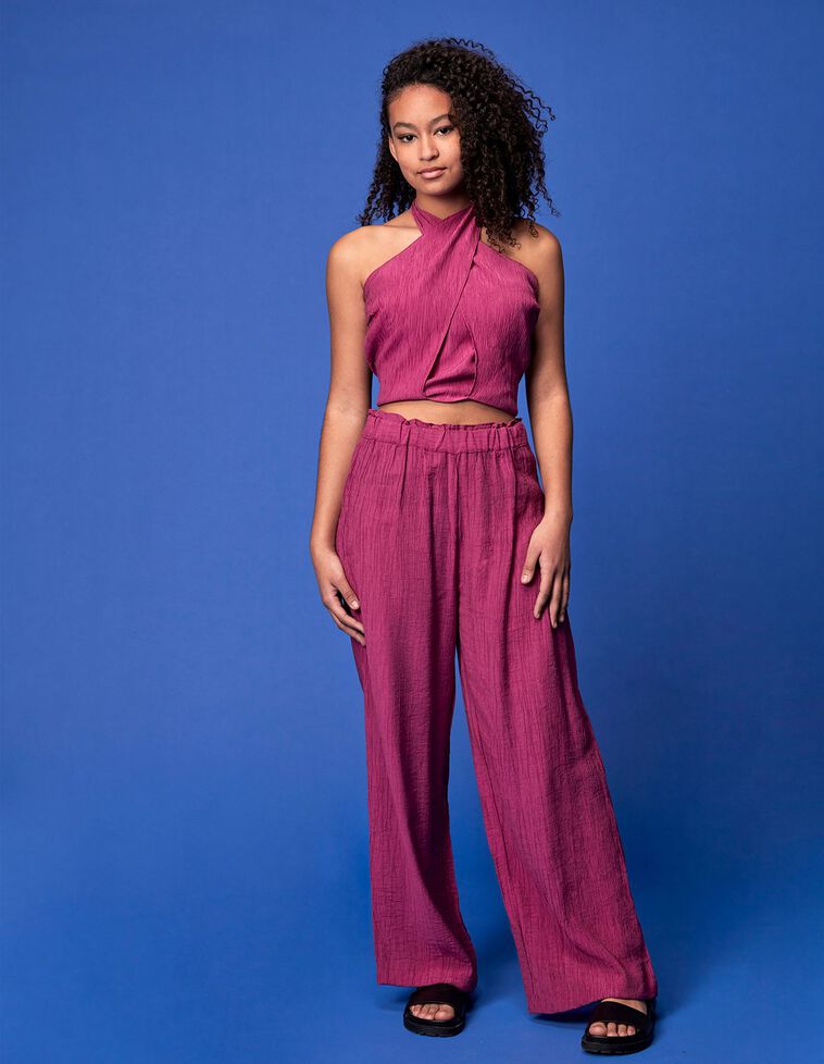 Pantalone lungo color viola