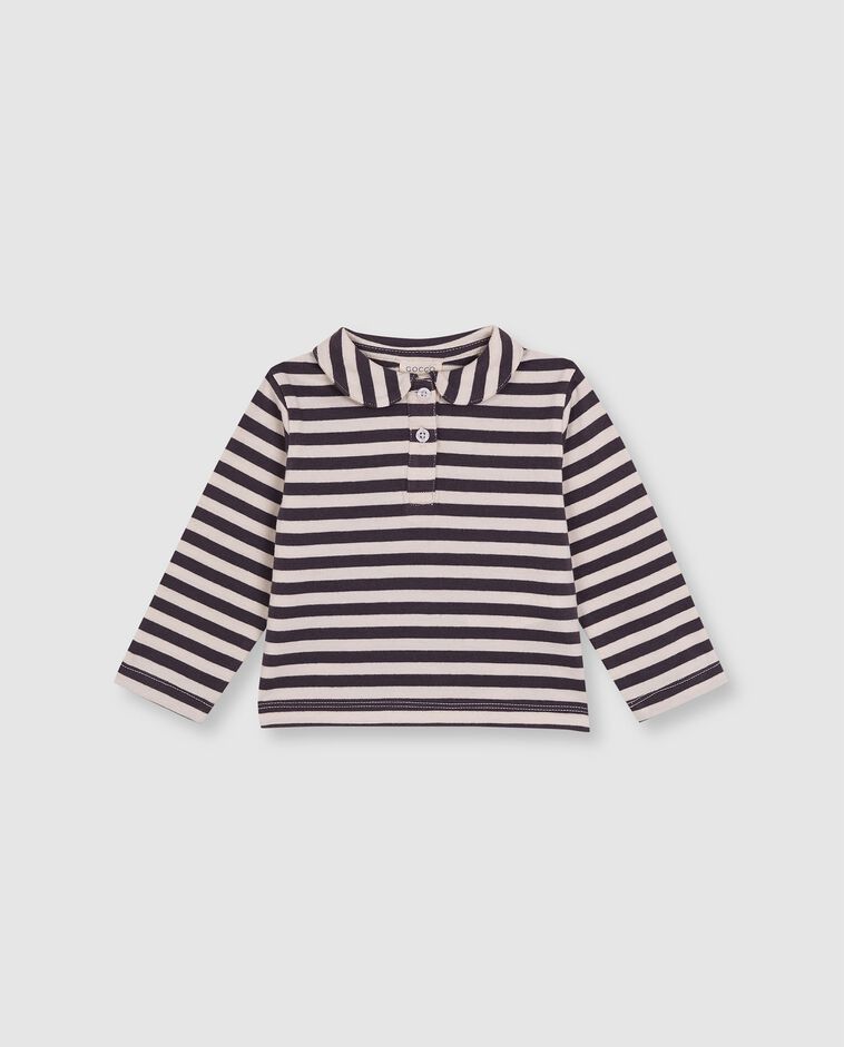 T-shirt gris &agrave; rayures b&eacute;b&eacute;