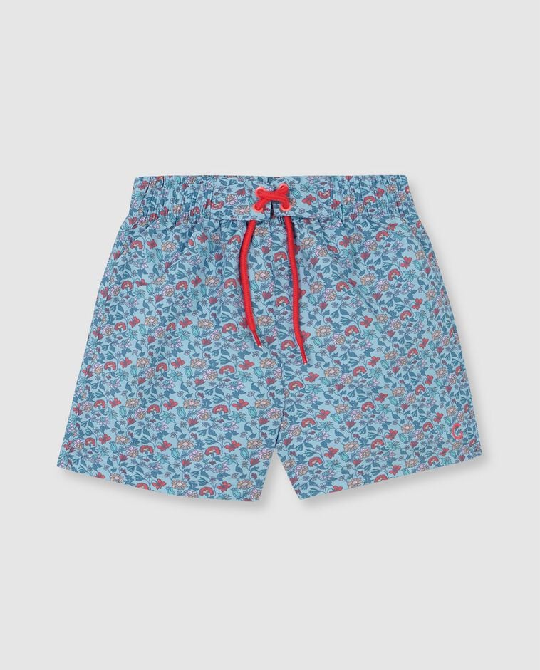 Maillot de bain imprim&eacute; floral bleu clair