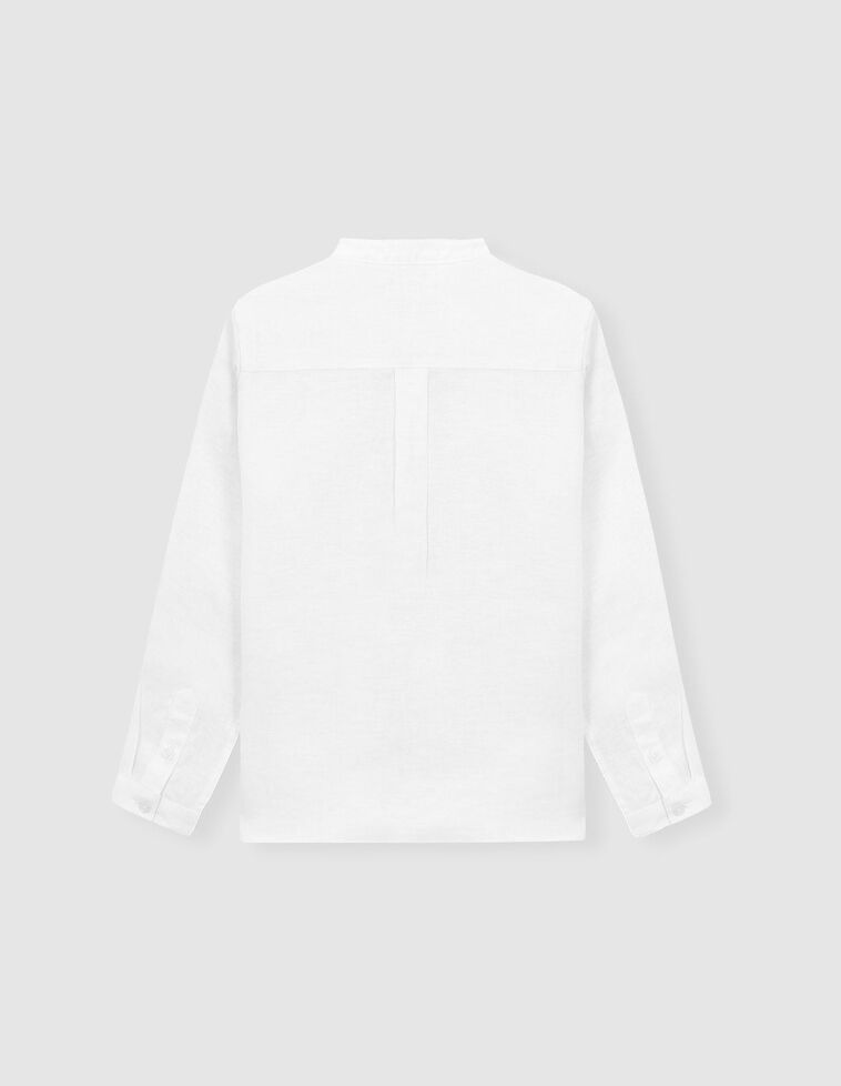 Camisa de padeira de linho na cor branco