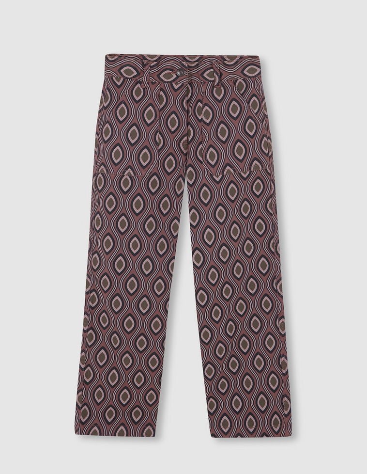 Pantaloni in twill stampati viola