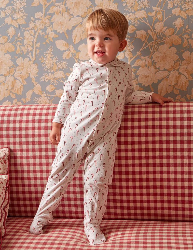 Pyjama Imprimé de Noël Blanc Cassé