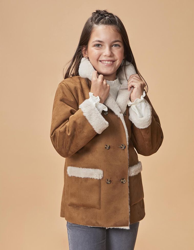 Cappotto doppiopetto cammello